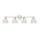 preview thumbnail 9 of 10, Meridian M80036 4 Light 32" Wide Bathroom Vanity Light with Halophane