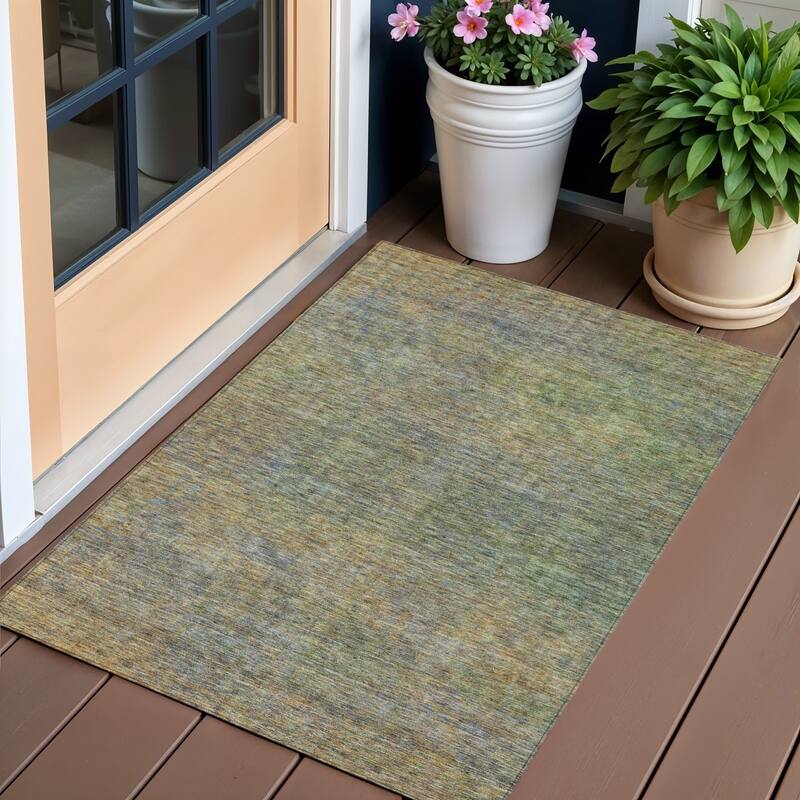 HomeRoots Abstract Transitional Rectangle Outdoor Rug - 3' x 5'