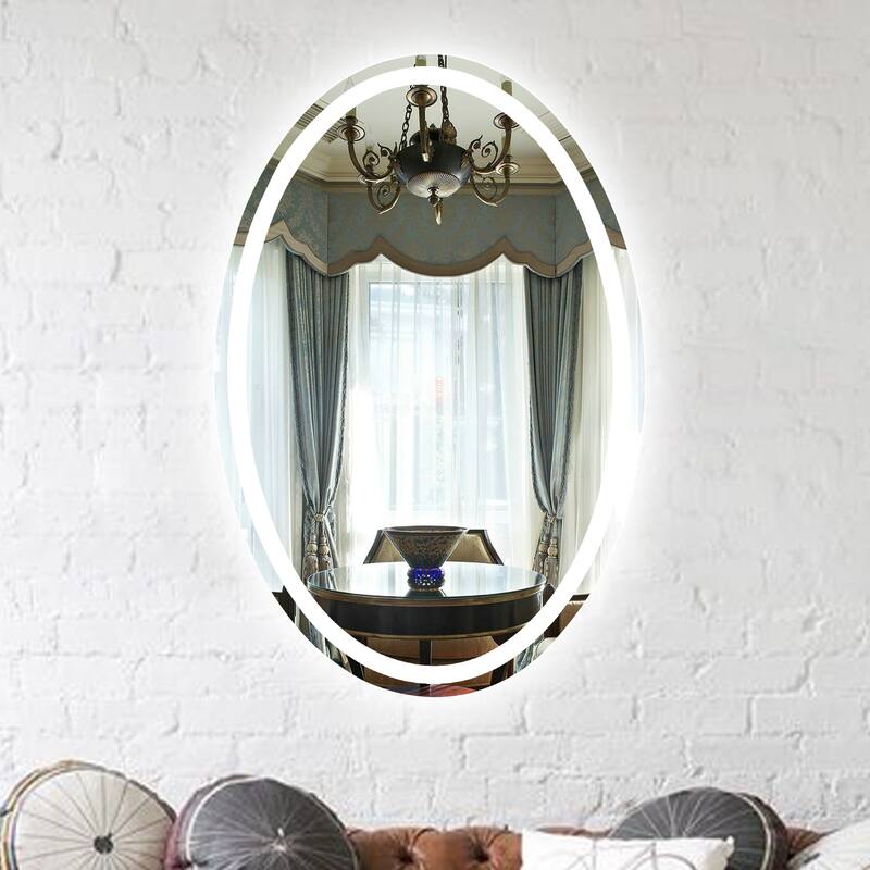 Frameless Wall Mounted LED Bathroom Mirror - Colorless