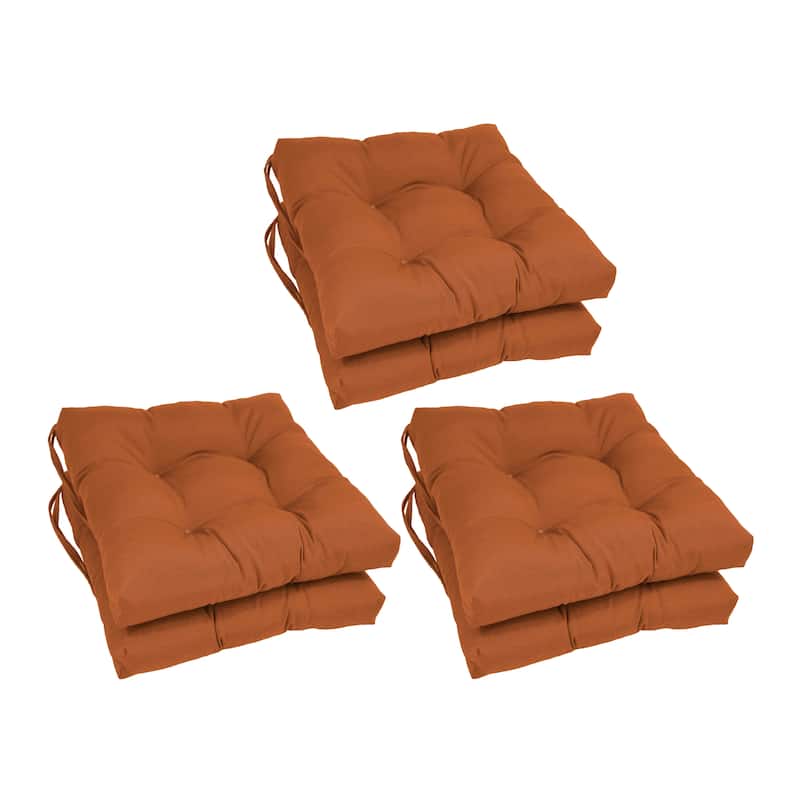 16-inch Square Indoor Chair Cushions (Set of 2, 4, or 6) - 16" x 16" - Set of 6 - Spice