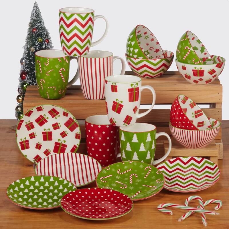 Certified International Holiday Fun 14 oz. Mugs, Set of 6 Assorted Designs