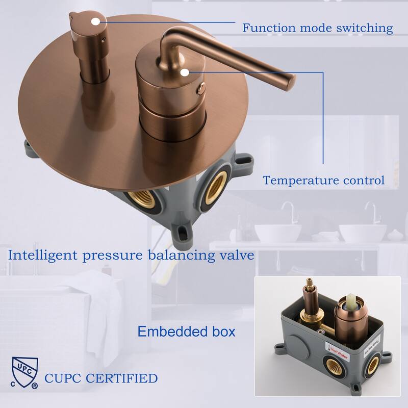 Modland Luxury Wall Mounted Bathtub Faucet With High-pressure Handheld Shower and Tub Spout