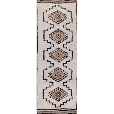 Natural Dye Tribal Anatolian Runner Rug Handmade Wool Carpet - 3'5"x 12'2"