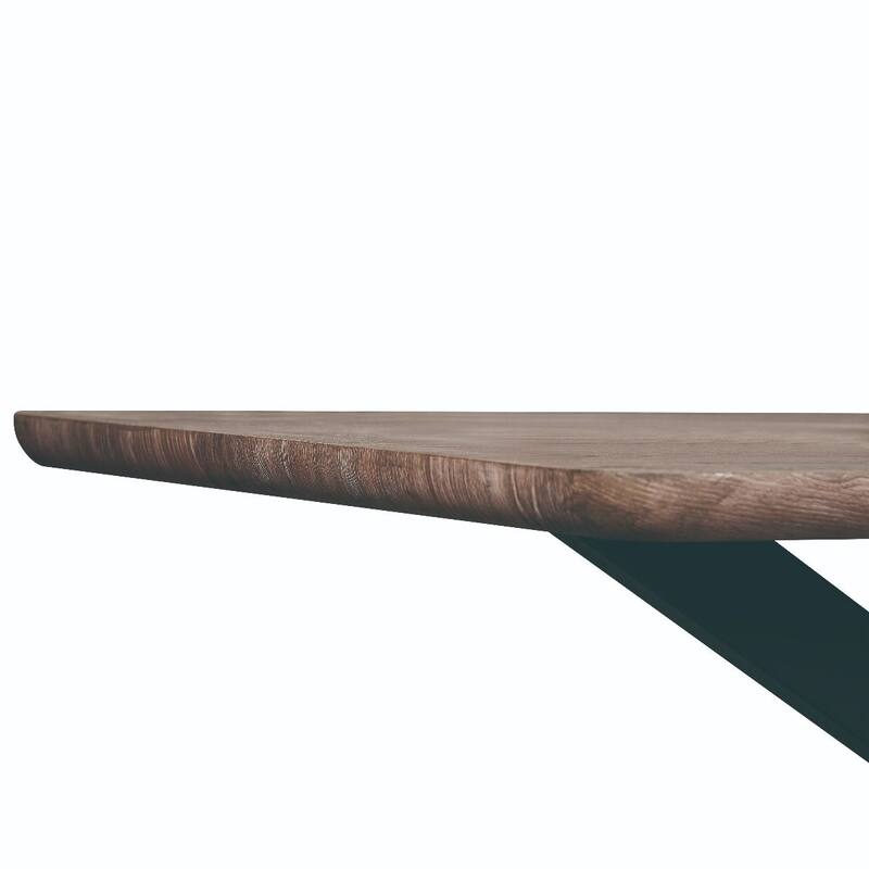 Ravenna Modern 63" Rectangular Dining Table with Solid Wood Top & X-Shape Metal Legs for Home Kitchen Dining Room