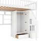preview thumbnail 8 of 25, Full Size Wood Loft Bed with Bookshelf, Stairs Drawers, Desk and Wardrobe with Top Bunk with Full Length High Guardrails