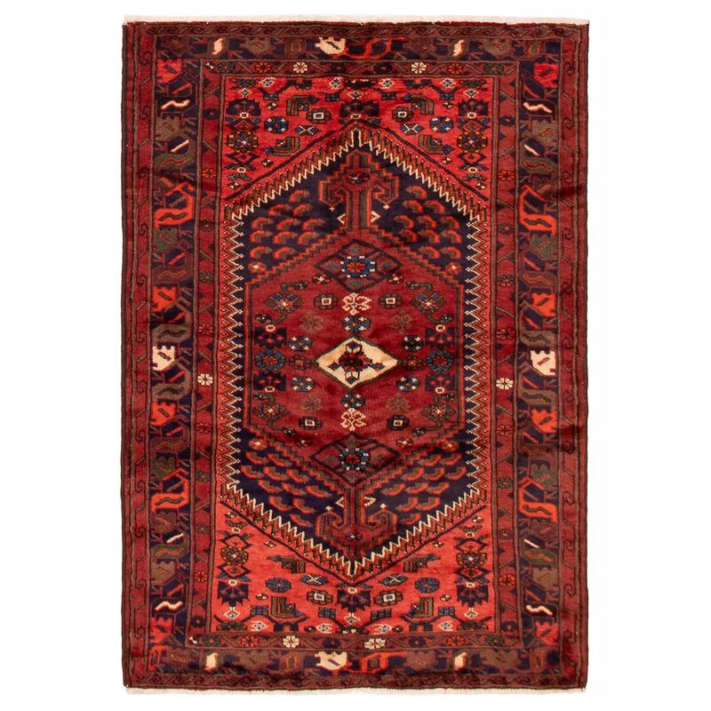 ECARPETGALLERY Hand-knotted Andelz Red Wool Rug - 4'7 x 6'7 - Red - 4'7 x 6'7