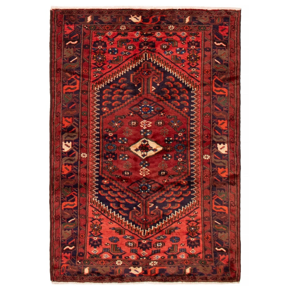 ECARPETGALLERY Hand-knotted Andelz Red Wool Rug - 4'7 x 6'7