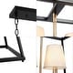preview thumbnail 8 of 7, Modern Farmhouse 4-Light Black Gold Chandeliers Rectangle Island Lights with Fabric Shades - 28.5"L x 9"W x 19"H