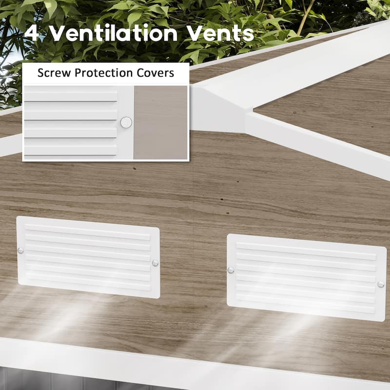 Outsunny 9' x 6' Outdoor Storage Shed, Garden Tool House with Foundation, 4 Vents and 2 Easy Sliding Doors