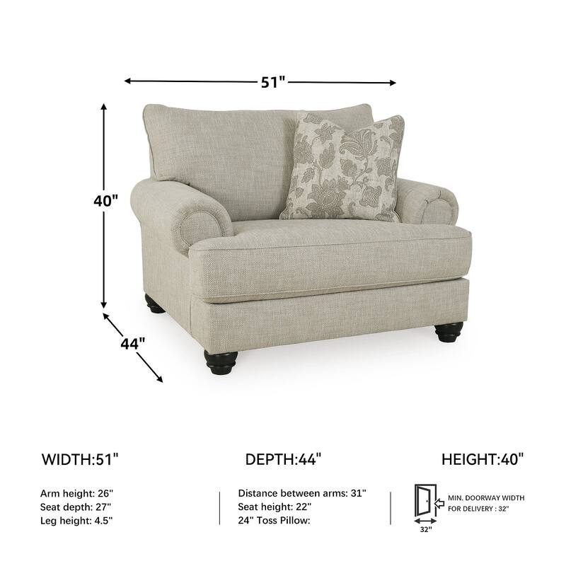 Signature Design by Ashley Asanti Beige Oversized Chair - 51"W x 44"D x 40"H