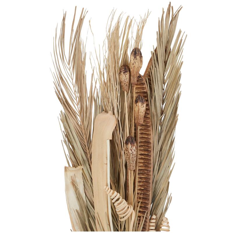 Beige Dried Plant Handmade Tall Assorted Bouquet Palm Leaf Home Decor Natural Foliage with Branch Accents