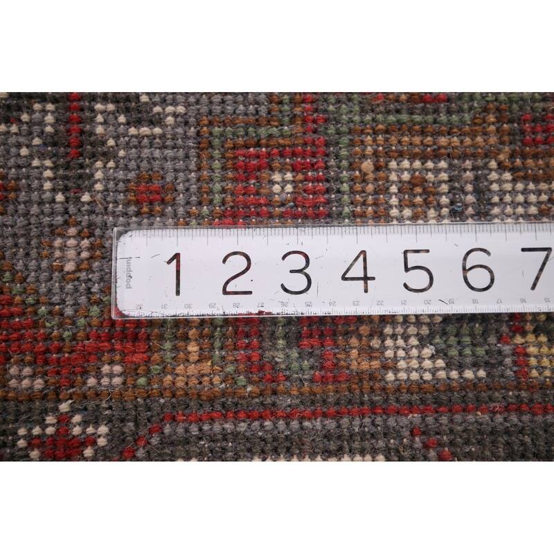 Gray Geometric Kazak Oriental Runner Rug Handmade Wool Carpet - 2'6"x 7'11"