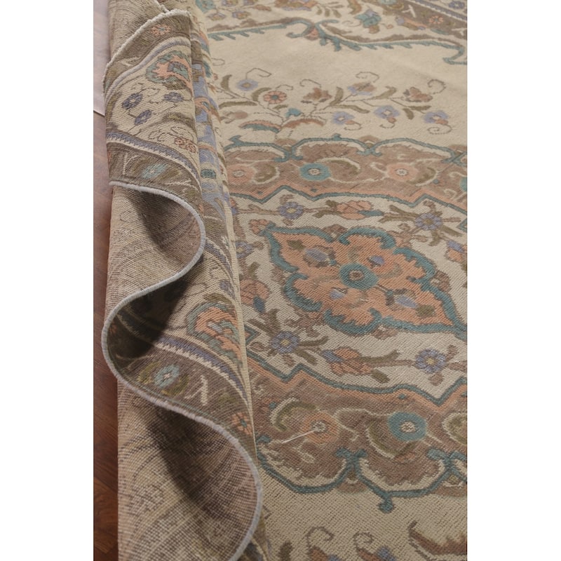 Distressed Tabriz Persian Vintage Rug Handmade Wool Carpet - 8'2"x 10'8"