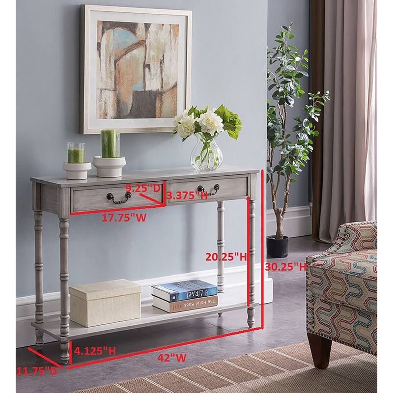 Copper Grove Bamberg Traditional 2-drawer Washed Oak Console Table