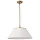 preview thumbnail 1 of 5, Dover 3 Light Large Pendant White with Vintage Brass