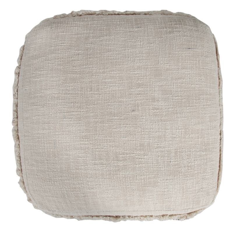 Sevita Solid Textured Stripe Pouf Ottoman