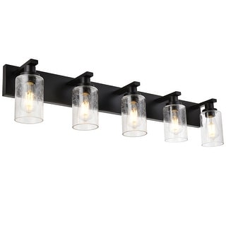 Modern Vanity Light with Seeded Glass Shade