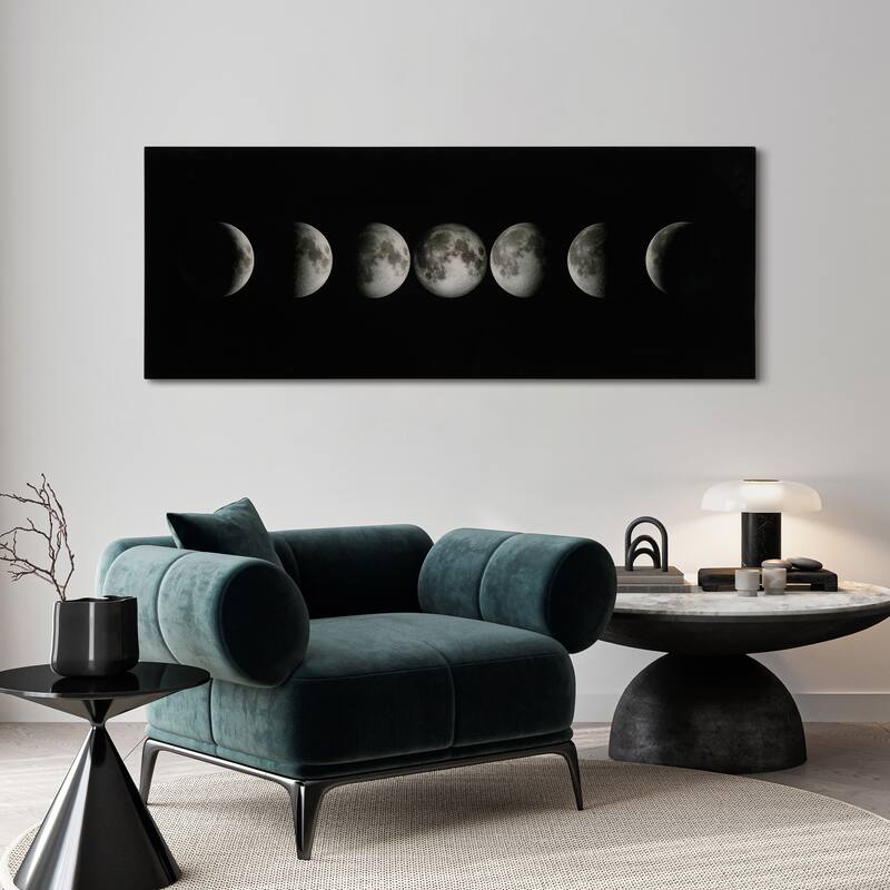 "Moon" Frameless Free Floating Tempered Glass Panel Graphic Wall Art