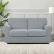 preview thumbnail 49 of 149, Subrtex 9-Piece Stretch Sofa Slipcover Sets with 4 Backrest Cushion Covers and 4 Seat Cushion Covers Loveseat - Light Gray