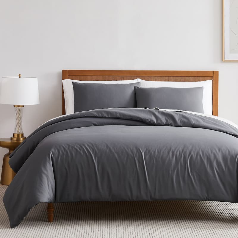 Vilano Series Ultra Soft 3-piece Duvet Cover Set - Slate - Full - Queen