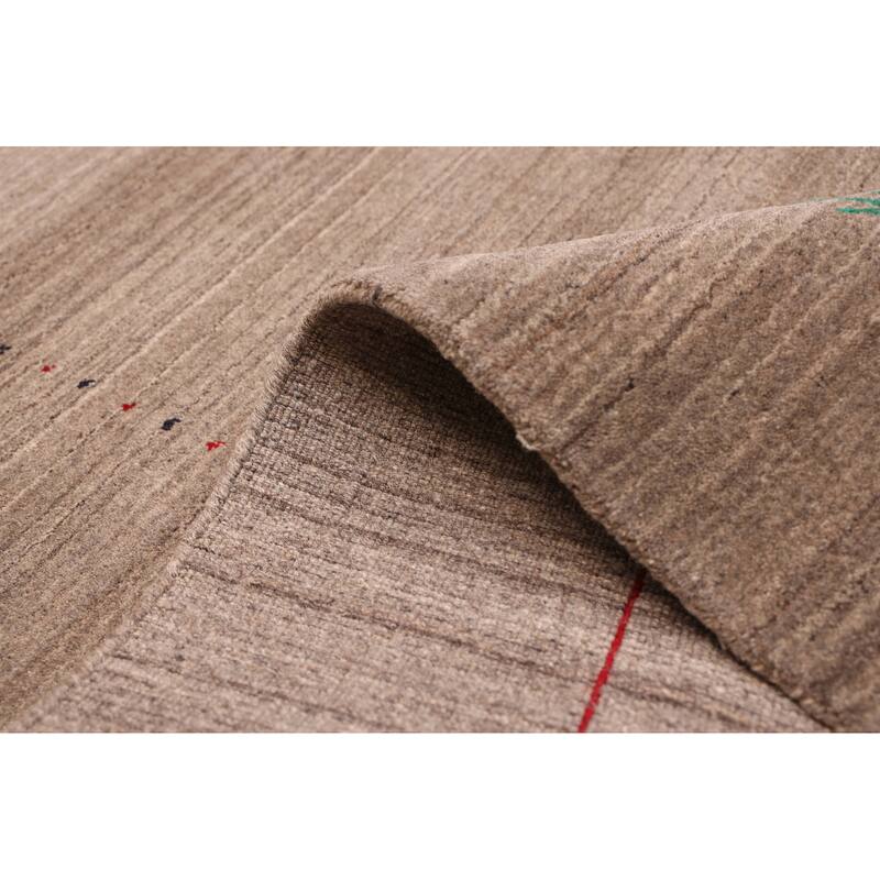 ECARPETGALLERY Hand Loomed Kashkuli Gabbeh Grey Wool Rug - 5'0 x 8'0