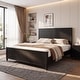 preview thumbnail 6 of 57, Christopher Knight Home - Modern Wooden Bed Frame with Headboard and Footboard Black - Queen