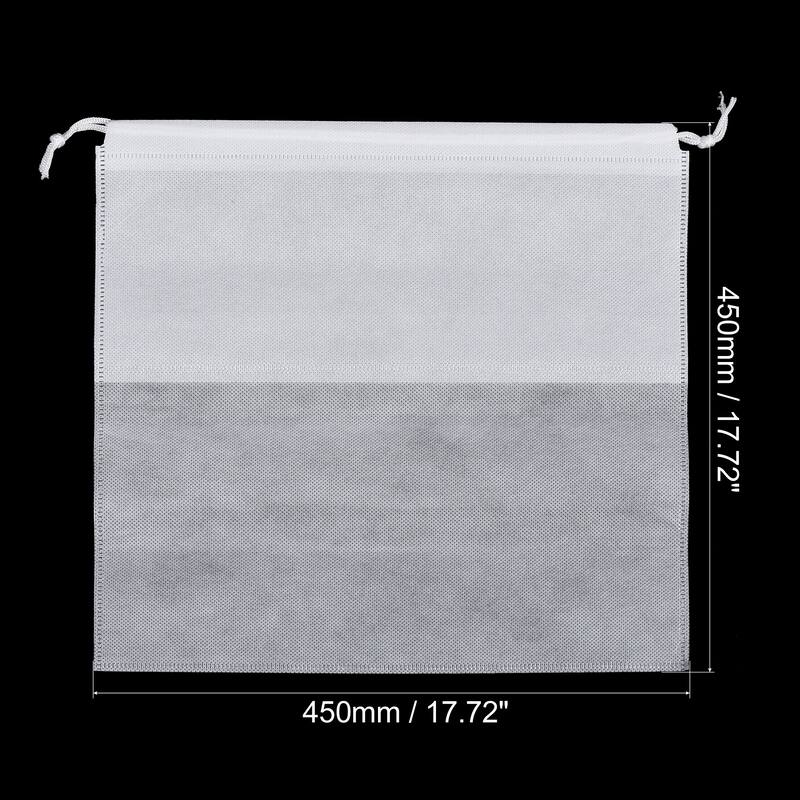 17.7" Non-Woven Fabric Handbag Dust Cover, 5 Pack Drawstring Bag White - White, Clear - White, Clear