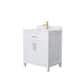Option White, Gold Trim, White Cultured Marble Top