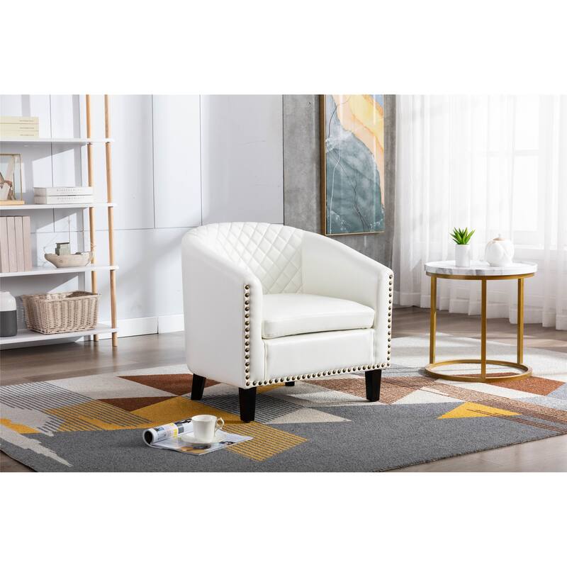 Club Chairs with nailheads and solid wood legs