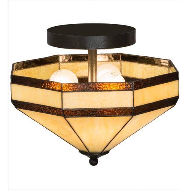 Meyda Tiffany 182677 Topridge 3 Light 14" Wide Semi-Flush Ceiling