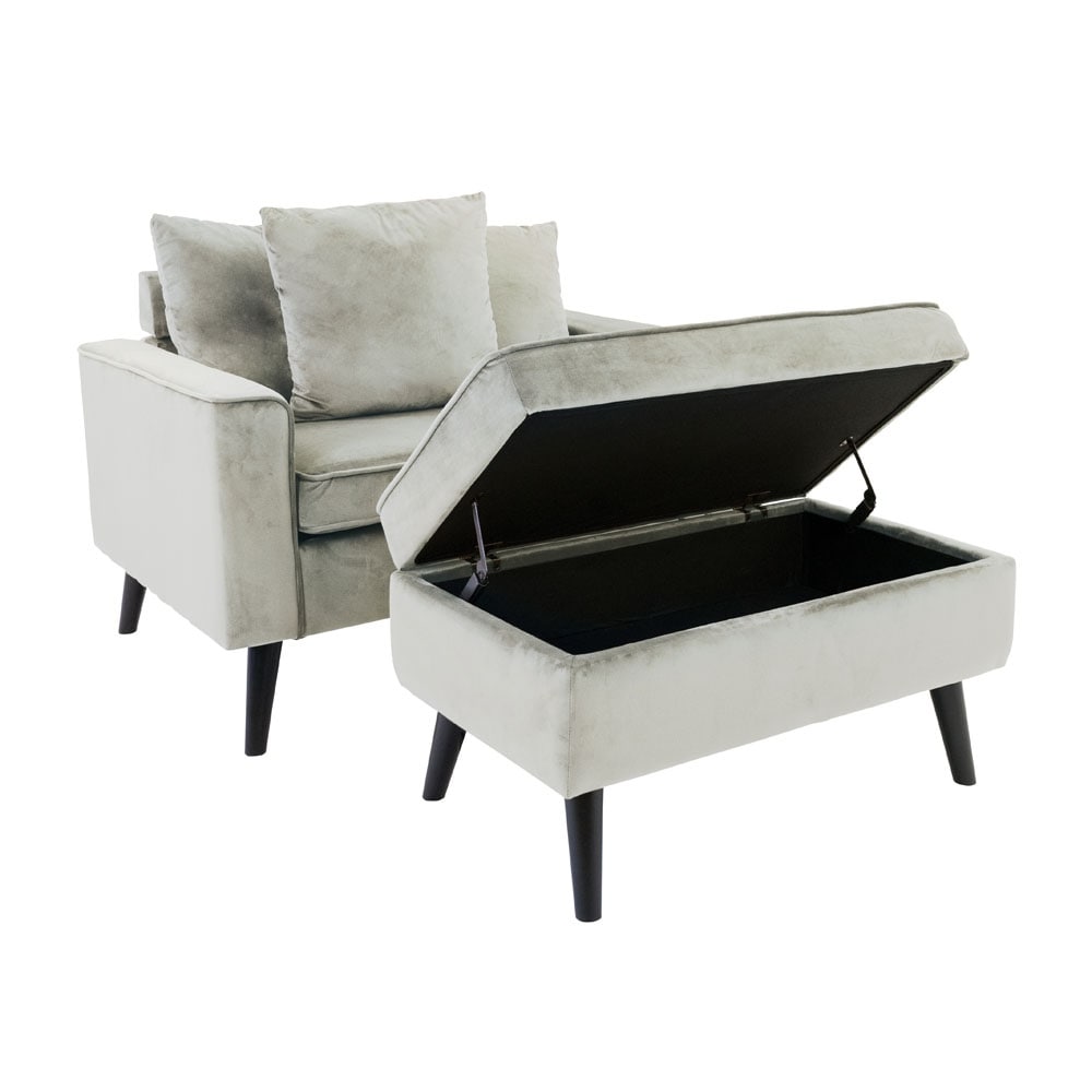 Modern Upholstered Chair With Ottoman Overstock 32053796