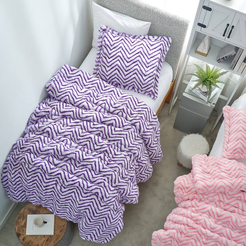 Snowball® Oceans - Coma Inducer® Oversized Comforter Set - Zebra Ripple - Petunia Waves - Twin XL