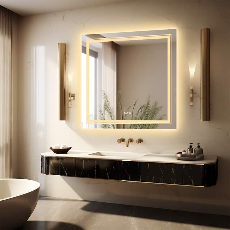 LUVODI LED Bathroom Mirror with Lights Anti-Fog Dimmable Illuminated - 32" x 32"
