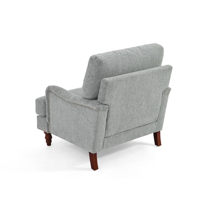 Set of 2 Mid Century Chenille Upholstered Accent Chairs