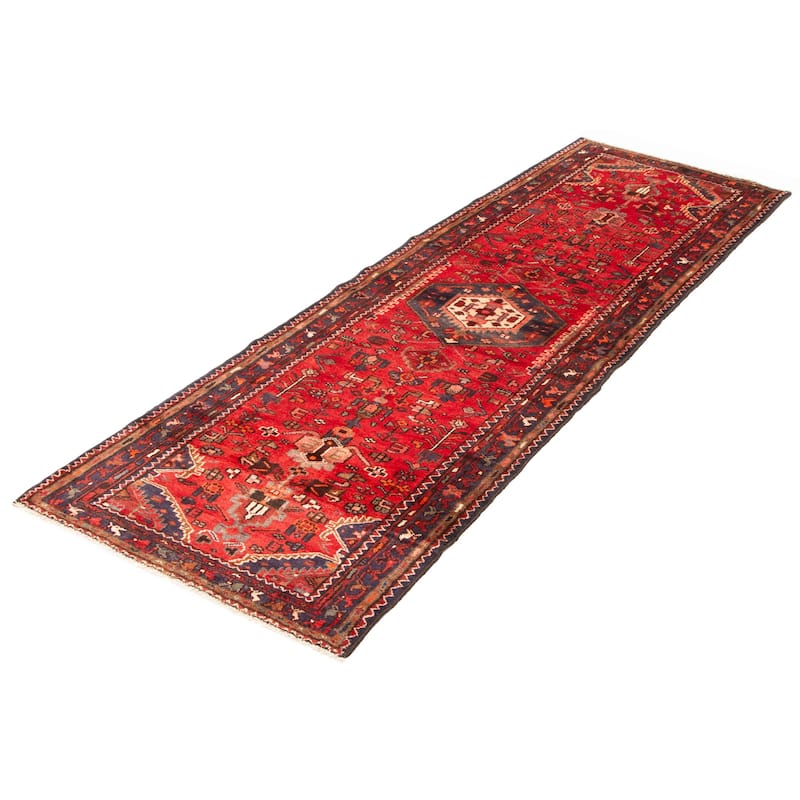 ECARPETGALLERY Hand-knotted Andelz Red Wool Rug - 3'5 x 9'10