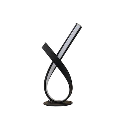 17" Black Abstract Ribbon Metal Lamp With UV Light - Small