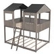 preview thumbnail 14 of 26, WoodBunk Bed with Roof, Window, Guardrail, Ladder