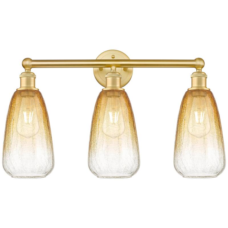 Innovations Lighting Endless Possibilities Edison - Brookhaven Almond - 3 Light 24" Bath Vanity Light - Satin Gold/Amber
