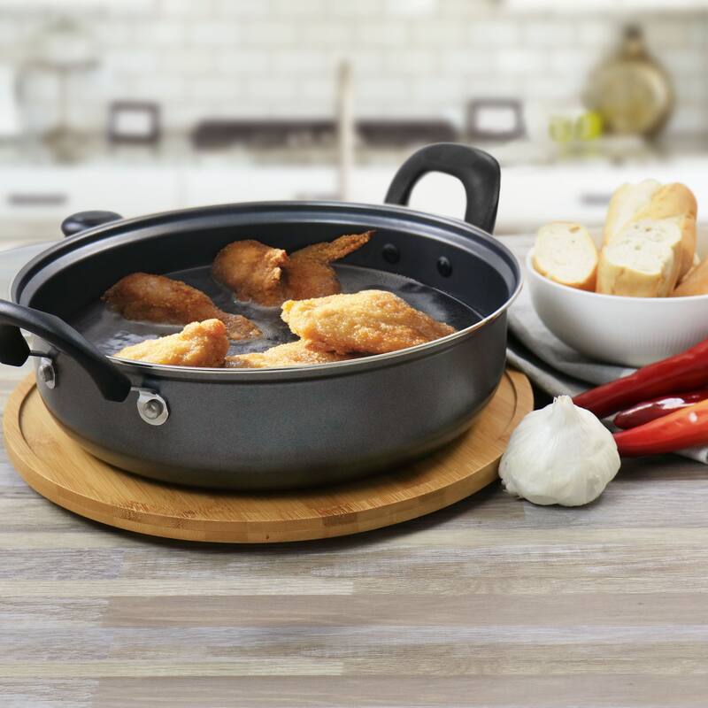 12 Inch Nonstick All Purpose Pan with Lid in Slate