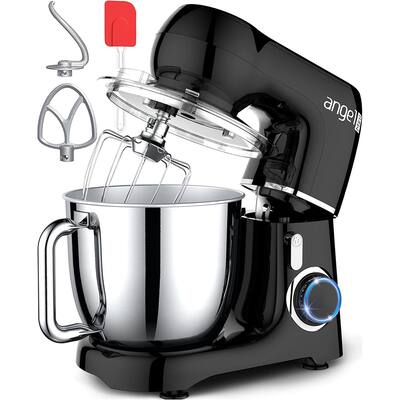 Electric Stand Mixer, 5.5 Quarts, Dough Hook, Flat Beater, Wire Whisk Attachments, 10+P Speeds with Splash Guard