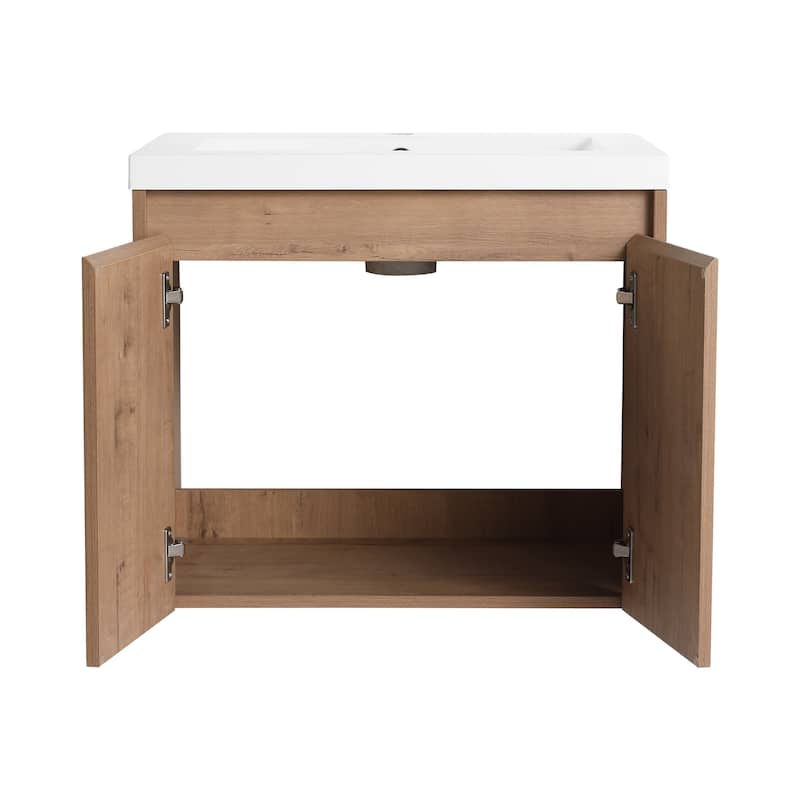 Bathroom Vanity With Sink In 24/36/48 Inch, Floating Bathroom Vanity With Soft Close Door
