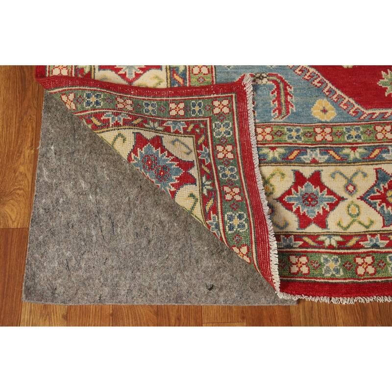 Hand Knotted Oriental 100% Wool Carpet Traditional Geometric Red Kazak Area Rug - 10' 2'' X 8' 0''
