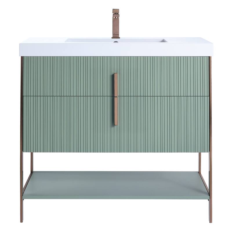 Fine Fixtures Serenity Modern Bathroom Vanity with White Gel Acrylic Top