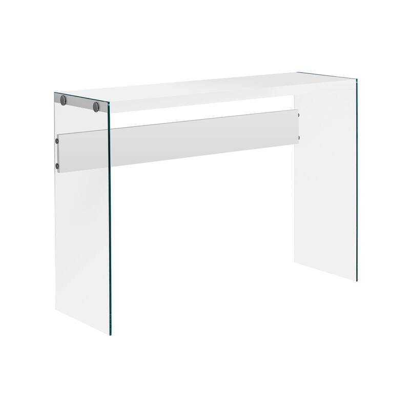 44" Stylish Modern Wood Top Console Table with Transparent Glass Base Modern Accent for Living Room - 44”L x 15.75”W x 32”H