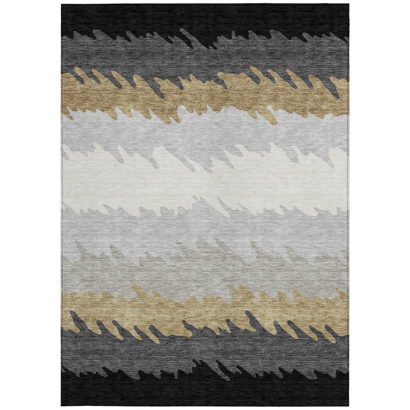 HomeRoots Striped Transitional Rectangle Outdoor Rug
