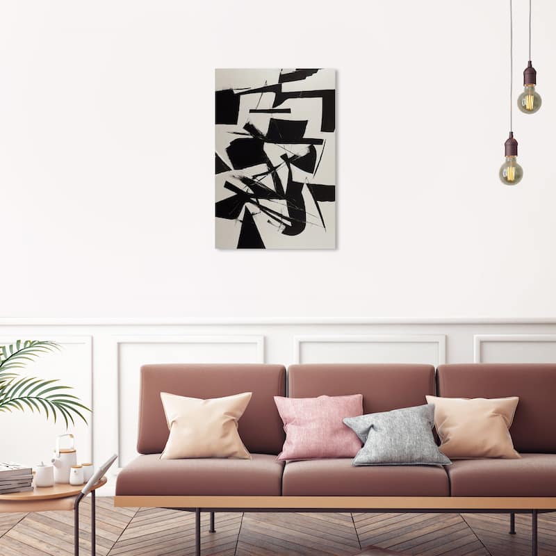 Wynwood Studio Canvas Abstract Expressive Moment Black and Modern & Contemporary Wall Art Canvas Print - 30 x 20