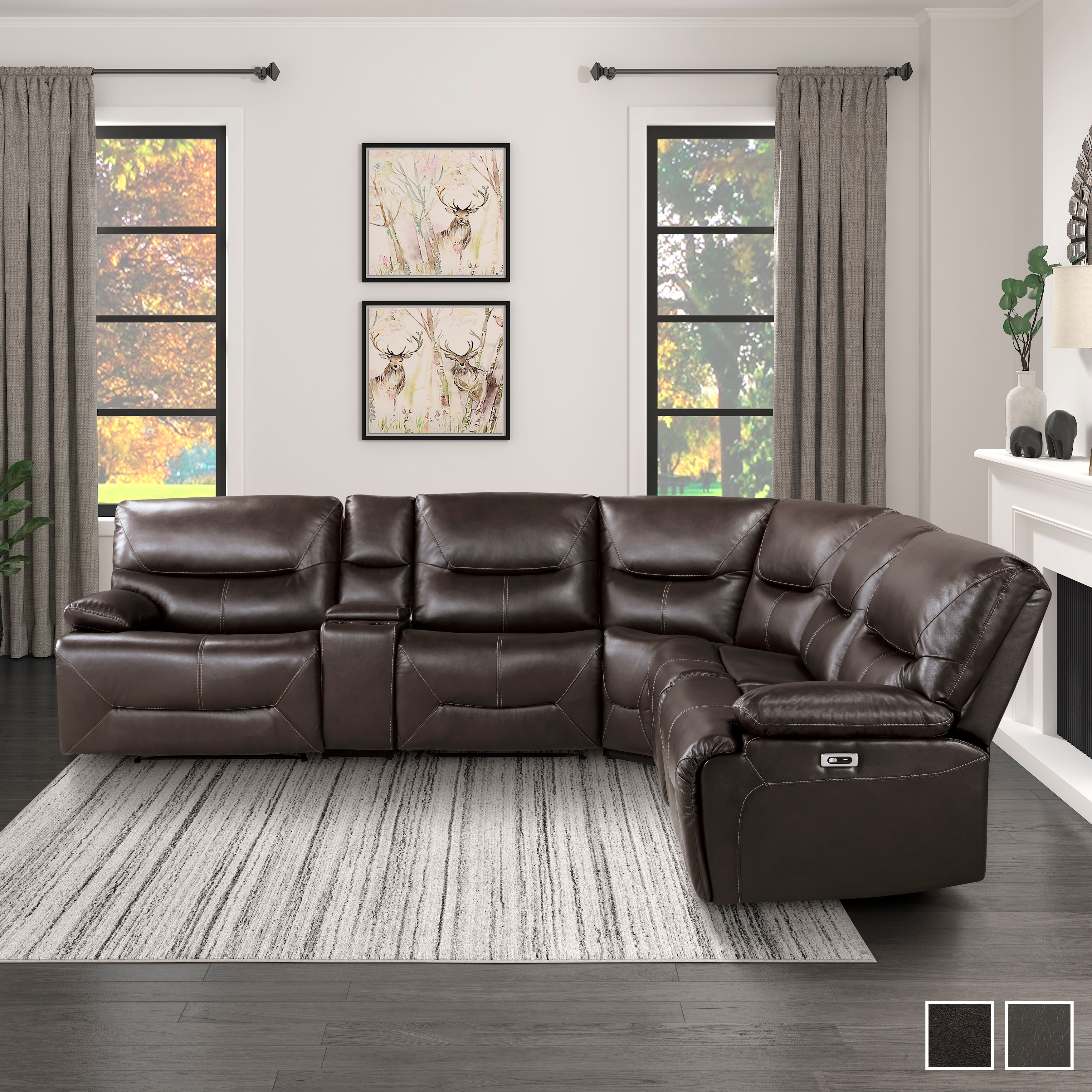 Fremont & Park Geoffrey Power Reclining Sectional Sofa - Bed Bath