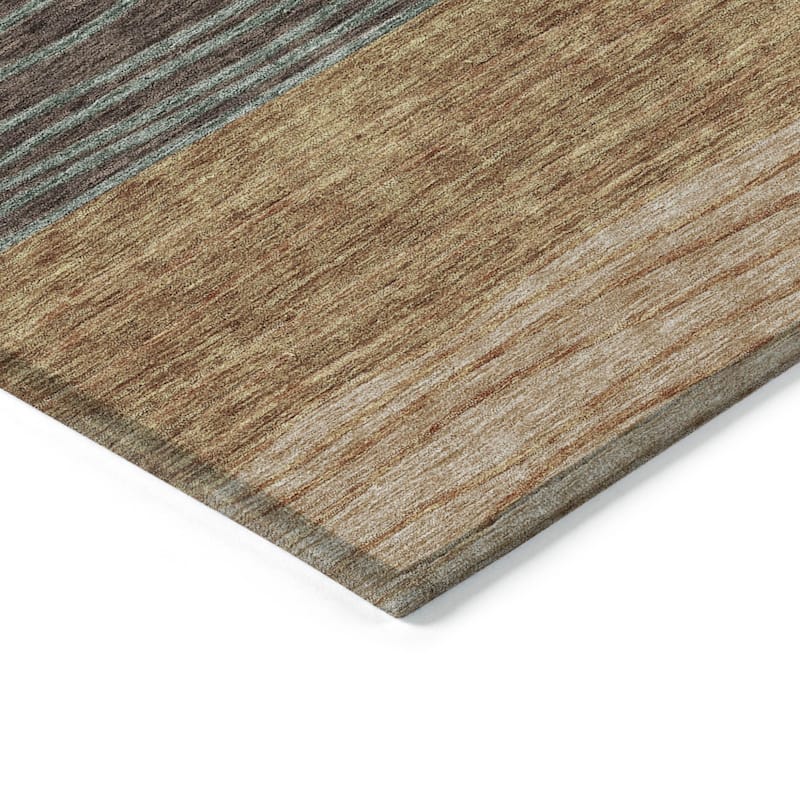 HomeRoots Striped Transitional Rectangle Outdoor Rug