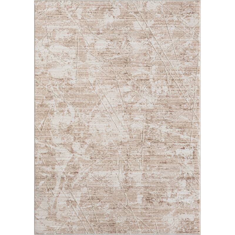 Sevita Lancaster Beige Abstract Area Rug - 4' X 6'