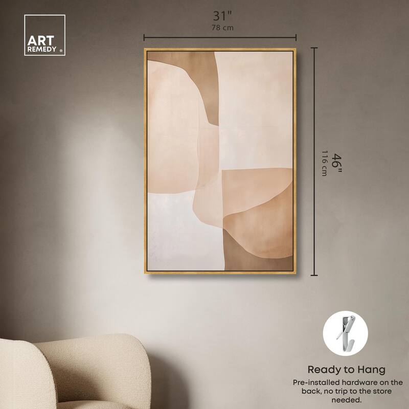 Forms in Beige II Canvas by Art Remedy
